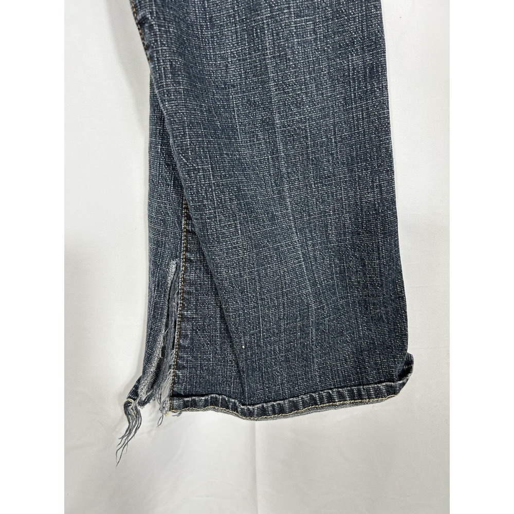Vintage !iT Jeans Flare Jeans Womens Size 3/4 Y2K Grunge High Slit Raw Hem 00s - Picture 3 of 9